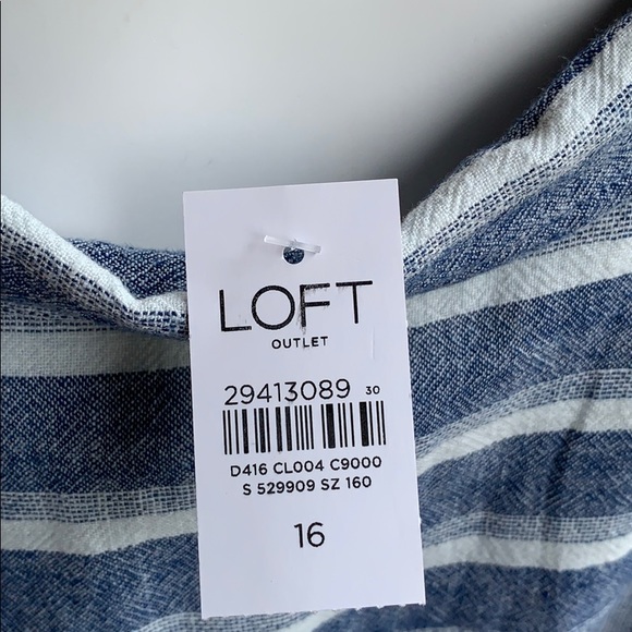 Loft Striped Button Drawstring Romper - Picture 8 of 9